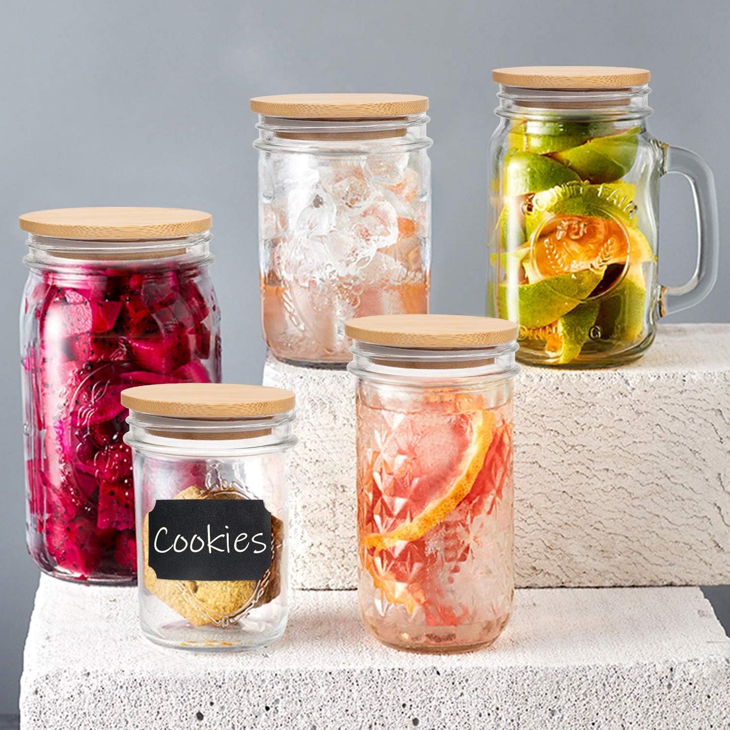Bamboo Mason Jar Lids Regular Mouth Storage Canning Jar Lids, 8 Pack Lids for Regular Mouth Mason Jar