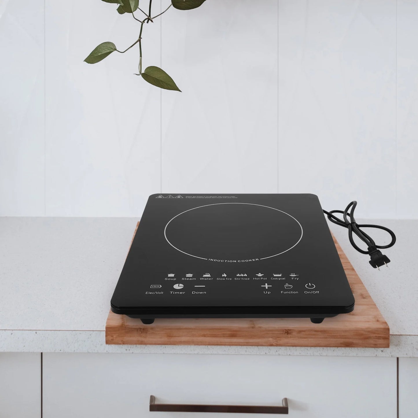 1000W Portable Induction Cooktop, Electric Single Countertop Burner with LCD Touch Screen Sensor and Digital Timer