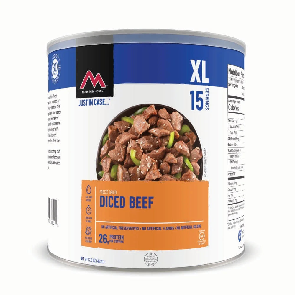 (6 Cans) Diced Beef #10 Can Emergency Long Term Storage Food for Camping Hiking and Backpacking ✅