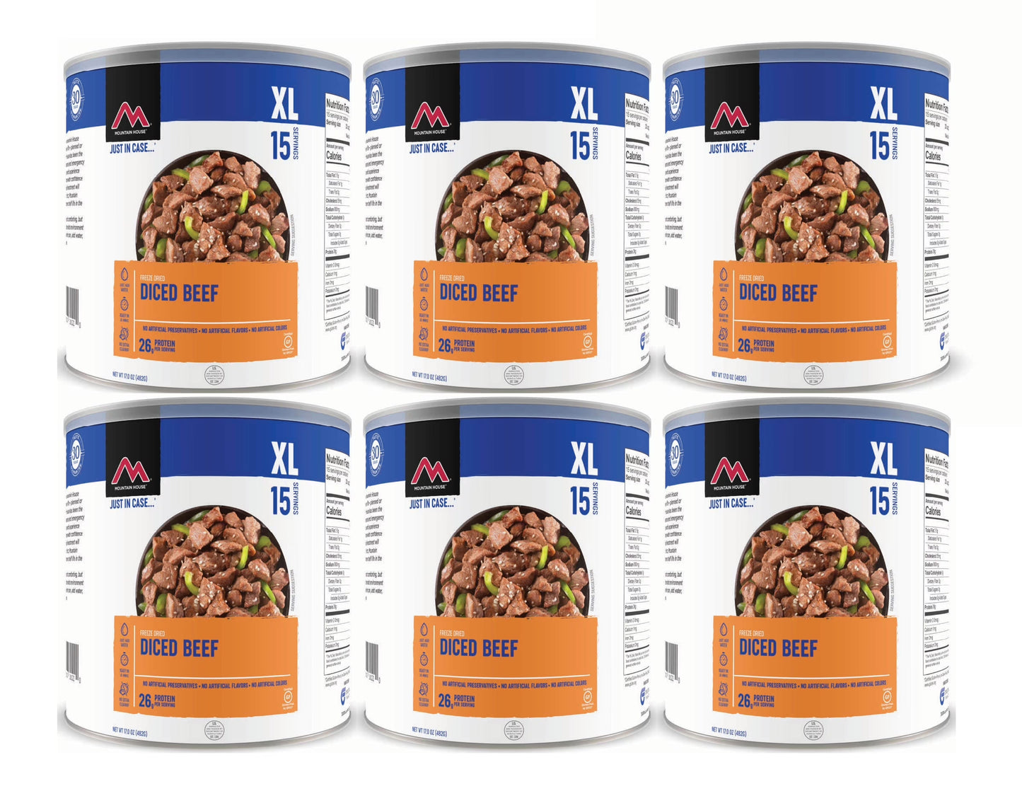 (6 Cans) Diced Beef #10 Can Emergency Long Term Storage Food for Camping Hiking and Backpacking ✅