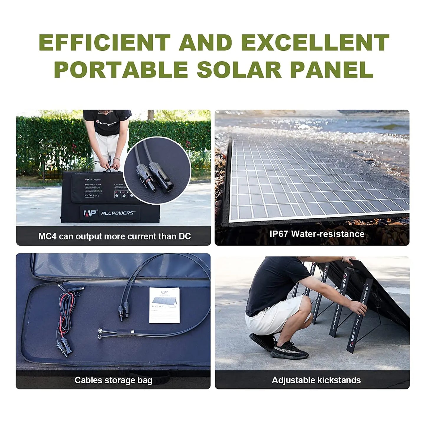 Foldable Solar Panel 400W / 200W / 140W / 100W / 60W Solar Panel with Solar Output for Power Station Solar Generator