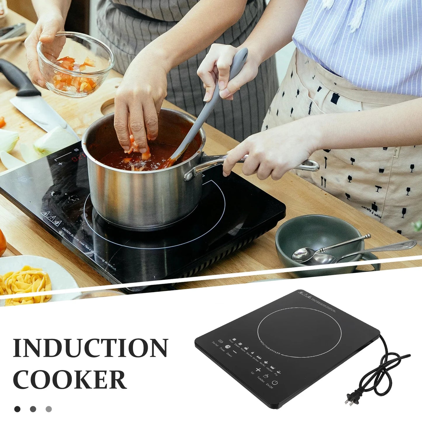 1000W Portable Induction Cooktop, Electric Single Countertop Burner with LCD Touch Screen Sensor and Digital Timer