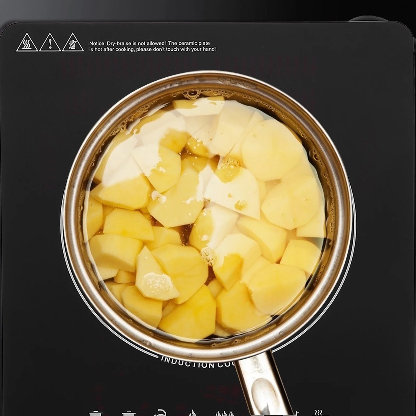 1000W Portable Induction Cooktop, Electric Single Countertop Burner with LCD Touch Screen Sensor and Digital Timer