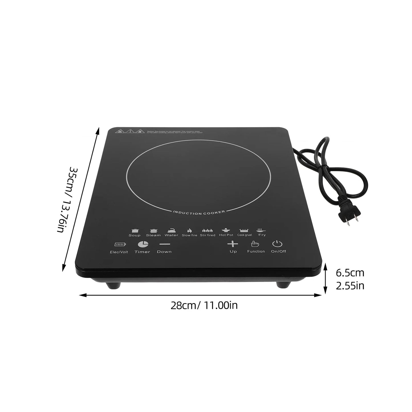 1000W Portable Induction Cooktop, Electric Single Countertop Burner with LCD Touch Screen Sensor and Digital Timer