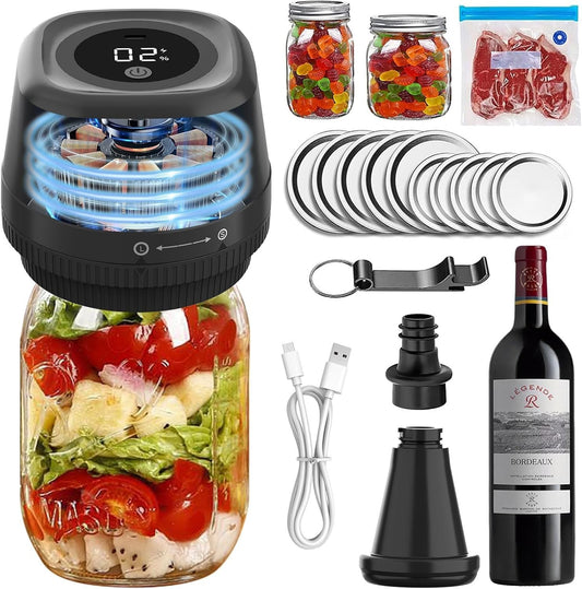 Mason Jar Vacuum Sealer - Multi-Function Electric Mason Jar Vacuum Sealer Kit